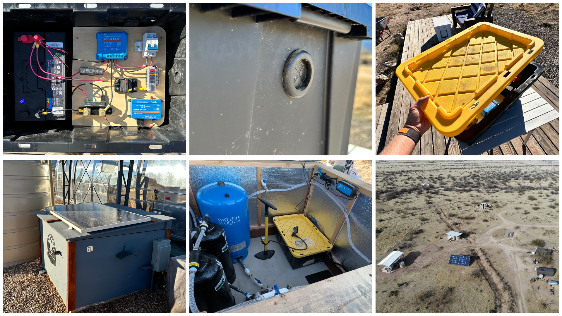 Grid of images showing mini VRM installation