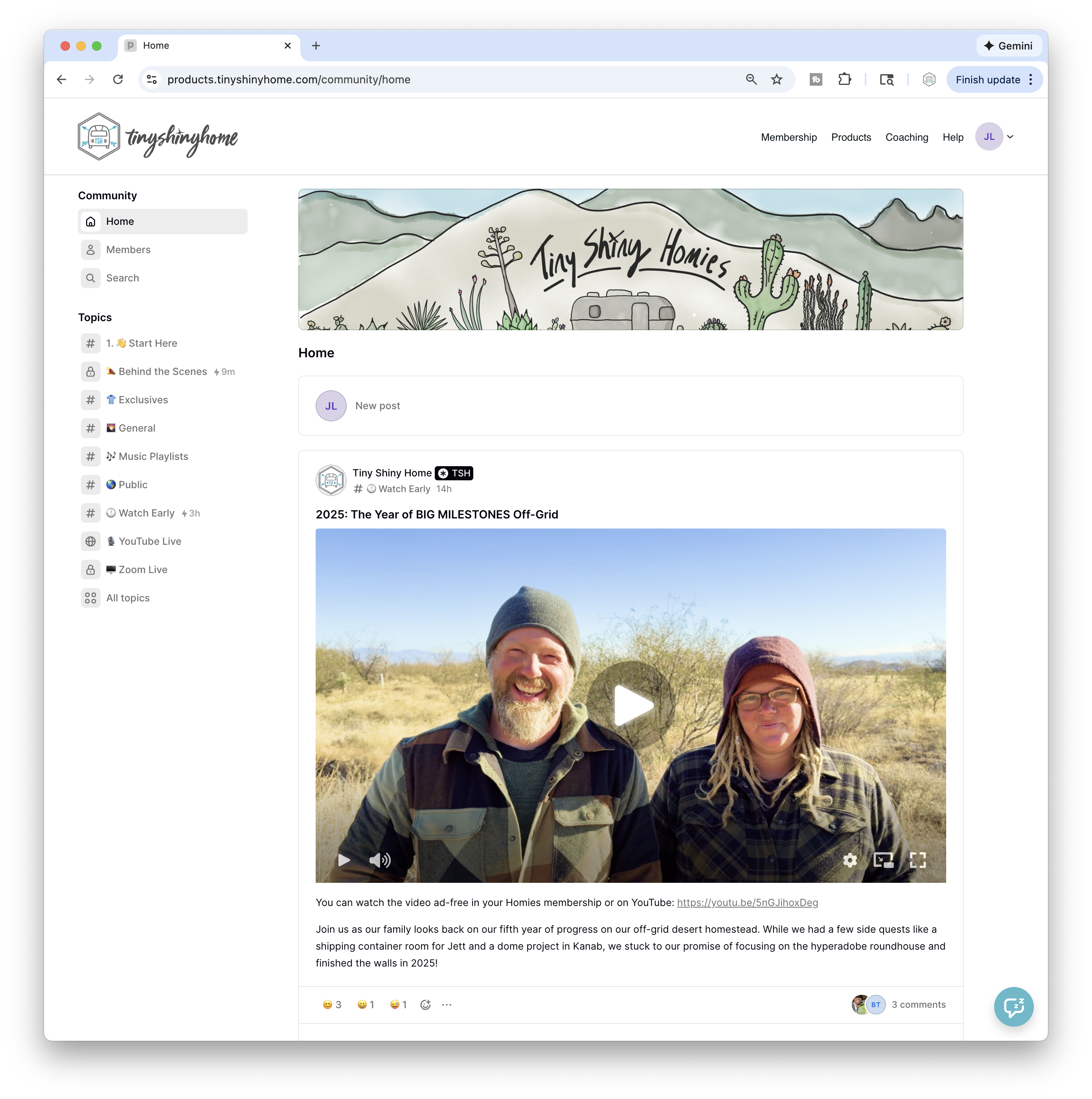 Screenshot of Homies Feed